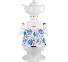 Самовар электрический Centek CT-0091 4л. 2100Вт белый/синий (корпус: керамика)