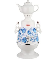 Самовар электрический Centek CT-0091 4л. 2100Вт белый/синий (корпус: керамика)