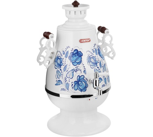 Самовар электрический Centek CT-0091 4л. 2100Вт белый/синий (корпус: керамика) Самовар электрический Centek CT-0091 4л. 2100Вт белый/синий (корпус: керамика)