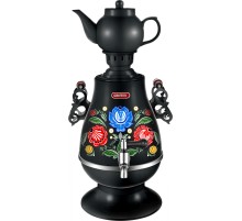 Самовар Centek CT-0091 B (черн+рисунок), 4.0л, 2300Вт, поддерж.t + LED индикатор, керам заварник