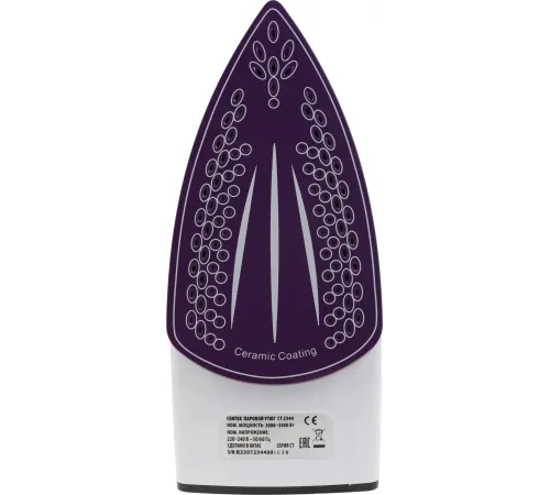 Утюг Centek CT-2344 VIOLET 2400Вт, керамическая подошва, мощный паровой удар, самоочистка, 330мл