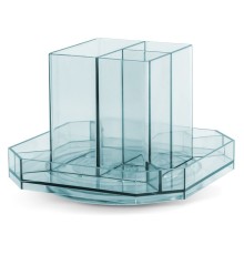 Органайзер настольный Deli 8942BLUE 140x140x98мм синий пластик