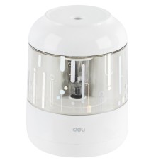 Точилка для карандашей электрическая Deli EH508-WH 1 отверстие пластик белый (батарея)