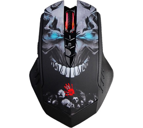 Мышь A4Tech Bloody R80 Plus Skull черный/рисунок оптическая (5000dpi) беспроводная USB (8but) Мышь A4Tech Bloody R80 Plus Skull черный/рисунок оптическая (5000dpi) беспроводная USB (8but)