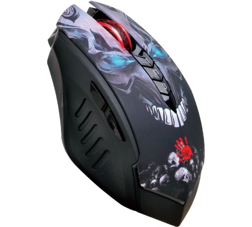Мышь A4Tech Bloody R80 Plus Skull черный/рисунок оптическая (5000dpi) беспроводная USB (8but) Мышь A4Tech Bloody R80 Plus Skull черный/рисунок оптическая (5000dpi) беспроводная USB (8but)