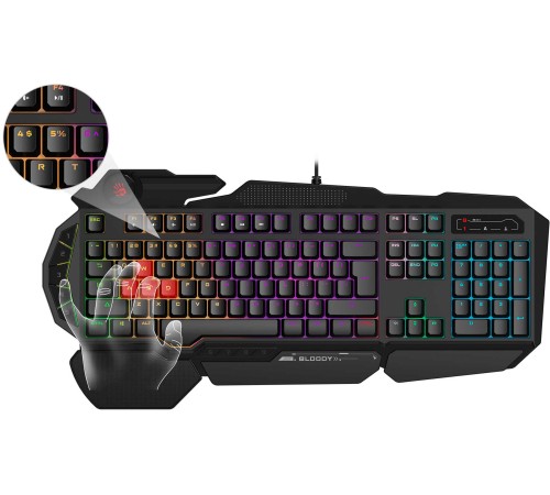 Клавиатура A4Tech Bloody B310N черный USB Multimedia for gamer LED (подставка для запястий) (B310N) Клавиатура A4Tech Bloody B310N черный USB Multimedia for gamer LED (подставка для запястий) (B310N)