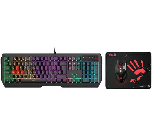Клавиатура + мышь A4Tech Bloody B1700 клав:черный мышь:черный USB LED (B1700 ( B140N +ES7 + BP-50M)) Клавиатура + мышь A4Tech Bloody B1700 клав:черный мышь:черный USB LED (B1700 ( B140N +ES7 + BP-50M))