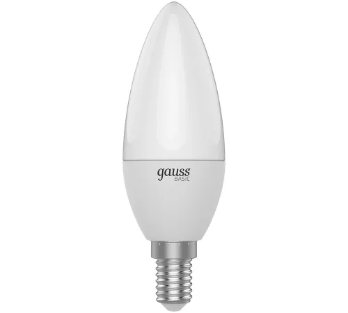 Лампа светодиодная Gauss Basic 1033116T 5.5Вт цок.:E14 свеча 240B 3000K св.свеч.бел.теп. (упак.:3шт) Лампа светодиодная Gauss Basic 1033116T 5.5Вт цок.:E14 свеча 240B 3000K св.свеч.бел.теп. (упак.:3шт)