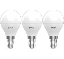 Лампа светодиодная Gauss Basic 10531152T 5.5Вт цок.:E14 шар 240B 3000K св.свеч.бел.теп. (упак.:3шт)