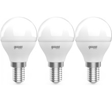 Лампа светодиодная Gauss Basic 10531252T 5.5Вт цок.:E14 шар 220B 4100K св.свеч.бел.нейт. (упак.:3шт)