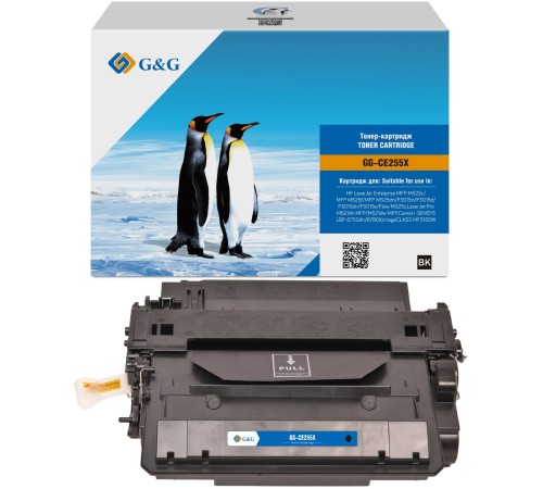 Картридж лазерный G&G GG-CE255X черный (12500стр.) для HP LJ Enterprise MFP M525c/P3015n/LJ Pro M521dn MFP