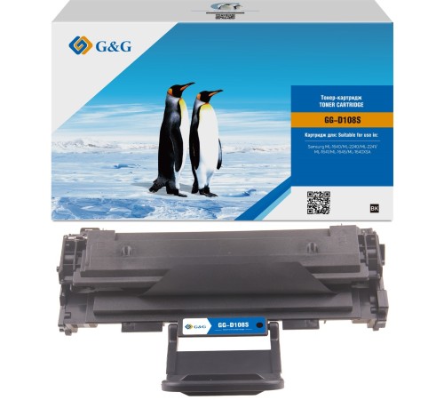 Картридж лазерный G&G GG-D108S черный (1500стр.) для Samsung ML-1640/2240/2241/1641/1645/1640XSA