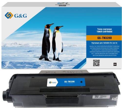 Картридж лазерный G&G GG-TN3280 черный (12000стр.) для Brother DCP-8085/8085DN/HL-5340/5340D/5350/5350DN/5370/5370DW/MFC-8880/8880DN Картридж лазерный G&G GG-TN3280 черный (12000стр.) для Brother DCP-8085/8085DN/HL-5340/5340D/5350/5350DN/5370/5370DW/MFC-8880/8880DN