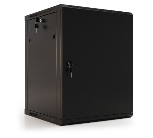 Шкаф коммутационный Hyperline (TWB-0945-SR-RAL9004) настенный 9U 600x450мм пер.дв.стал.лист 60кг черный