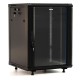 Шкаф коммутационный Hyperline (TWB-FC-2245-GP-RAL9004) настенный 22U 600x450мм пер.дв.стекл 60кг черный