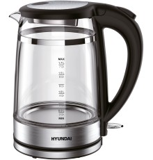 Чайник электрический Hyundai HYK-G3036 1.7л. 2200Вт черный/прозрачный (корпус: стекло)