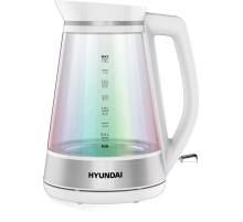 Чайник электрический Hyundai HYK-G3037 1.9л. 3000Вт белый/прозрачный (корпус: стекло)