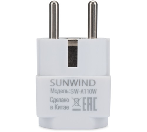 Адаптер-переходник SunWind SW-A110W (1 розетка) белый (коробка)