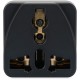 Адаптер-переходник SunWind SW-A120B (1 розетка) черный (коробка)