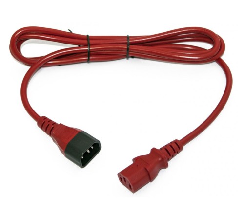 Шнур питания Hyperline PWC-IEC13-IEC14-3.0-RD C13-С14 проводник.:3x1.0мм2 3м 250В 10А (упак.:1шт) красный