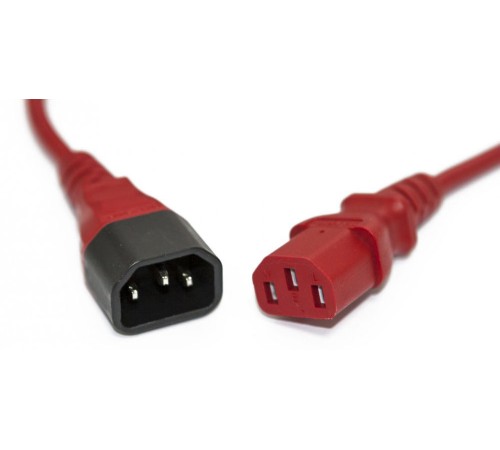 Шнур питания Hyperline PWC-IEC13-IEC14-3.0-RD C13-С14 проводник.:3x1.0мм2 3м 250В 10А (упак.:1шт) красный