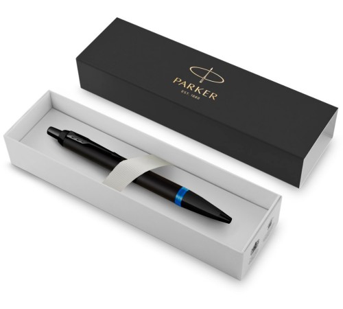 Ручка шариков. Parker IM Vibrant Rings K315 (CW2172941) Marine Blue PVD M син. черн. подар.кор.