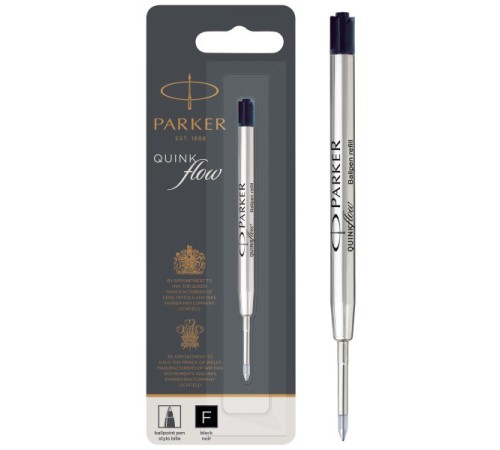 Стержень шариковый Parker QuinkFlow Z08 (CW1950367) F 0.8мм черные чернила блистер Стержень шариковый Parker QuinkFlow Z08 (CW1950367) F 0.8мм черные чернила блистер