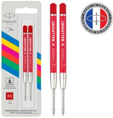 Стержень шариковый Parker QuinkFlow Basic Z09 (CW2166545) M 1мм красные чернила блистер (2шт)