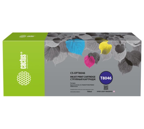 Картридж струйный Cactus CS-EPT8046 T8046 светло-пурпурный (700мл) для Epson SureColor SC-P6000/7000