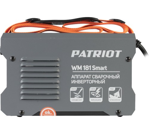 Сварочный аппарат Patriot WM 181 Smart инвертор ММА 7.2кВт