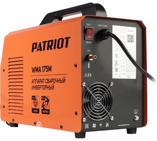 Сварочный полуавтомат Patriot WMA 175 M инвертор MIG-MAG/ММА 6.7кВт
