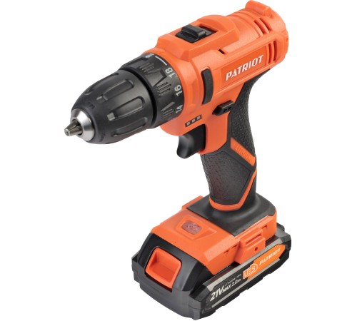 PATRIOT BR 189UES Дрель-шуруповерт аккумуляторная [180301549] { две АКБ Li-Ion 18В, 2,0 Ач, 29Нм, 2 скорости, кейс }