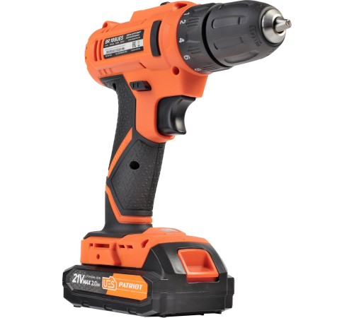 PATRIOT BR 189UES Дрель-шуруповерт аккумуляторная [180301549] { две АКБ Li-Ion 18В, 2,0 Ач, 29Нм, 2 скорости, кейс }