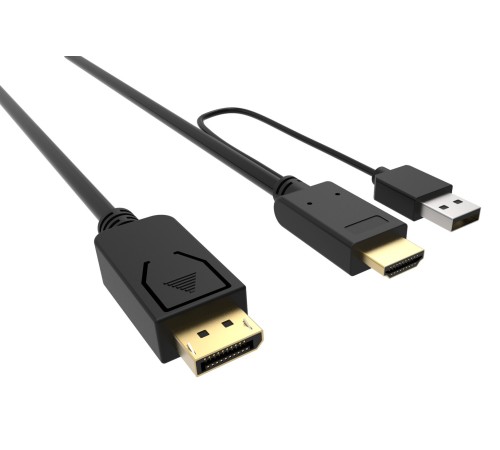 Кабель аудио-видео Buro HDMI (m)/DisplayPort (m) 3м. Позолоченные контакты черный (HDMI-DP-3M) Кабель аудио-видео Buro HDMI (m)/DisplayPort (m) 3м. Позолоченные контакты черный (HDMI-DP-3M)