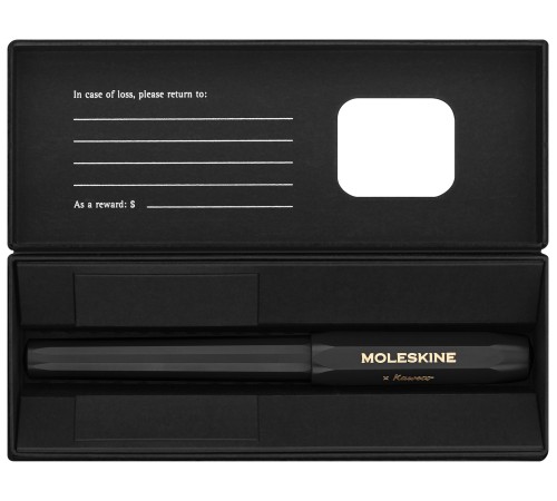 Ручка шариков. Moleskine Kaweco (KAWBALLPENBK) Black d=1мм син. черн. подар.кор. шестигр. Ручка шариков. Moleskine Kaweco (KAWBALLPENBK) Black d=1мм син. черн. подар.кор. шестигр.