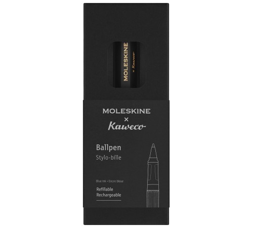 Ручка шариков. Moleskine Kaweco (KAWBALLPENBK) Black d=1мм син. черн. подар.кор. шестигр. Ручка шариков. Moleskine Kaweco (KAWBALLPENBK) Black d=1мм син. черн. подар.кор. шестигр.