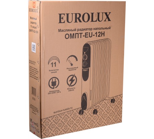Радиатор масляный Eurolux ОМПТ-EU-12Н 2500Вт белый Радиатор масляный Eurolux ОМПТ-EU-12Н 2500Вт белый