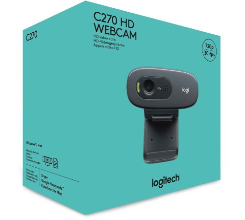 Камера Web Logitech HD Webcam C270 черный 0.9Mpix (1280x720) USB2.0 с микрофоном (960-000584) Камера Web Logitech HD Webcam C270 черный 0.9Mpix (1280x720) USB2.0 с микрофоном (960-000584)
