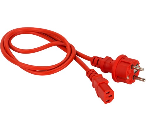 Кабель Lanmaster LAN-PP13/SH-0.5-RD C13-Schuko проводник.:3x0.75мм2 0.5м 220В 10А (упак.:1шт) красный