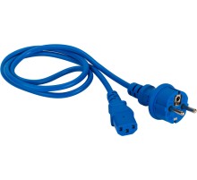 Кабель Lanmaster LAN-PP13/SH-0.5-BL C13-Schuko проводник.:3x0.75мм2 0.5м 220В 10А (упак.:1шт) синий