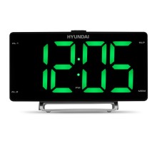 Радиобудильник Hyundai H-RCL246 черный LCD подсв:зеленая часы:цифровые FM