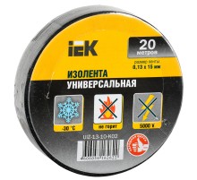 Изолента IEK ш.15мм 20м черный (упак.:1шт) (UIZ-13-10-K02)