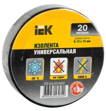 Изолента IEK ш.15мм 20м черный (упак.:1шт) (UIZ-13-10-K02)