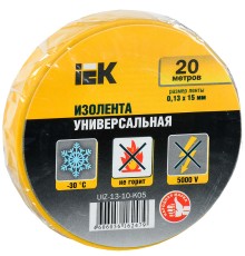 Изолента IEK ш.15мм 20м желтый (упак.:1шт) (UIZ-13-10-K05)