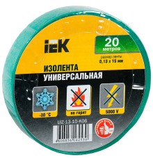 Изолента IEK ш.15мм 20м зеленый (упак.:1шт) (UIZ-13-10-K06)