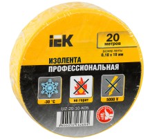 Изолента IEK ш.19мм 20м желтый (упак.:1шт) (UIZ-20-10-K05)