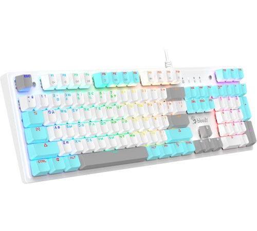 Клавиатура A4Tech Bloody S510R механическая белый USB for gamer LED (S510R USB ICY WHITE/BLMS RED) Клавиатура A4Tech Bloody S510R механическая белый USB for gamer LED (S510R USB ICY WHITE/BLMS RED)