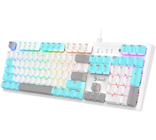 Клавиатура A4Tech Bloody S510R механическая белый USB for gamer LED (S510R USB ICY WHITE/BLMS RED) Клавиатура A4Tech Bloody S510R механическая белый USB for gamer LED (S510R USB ICY WHITE/BLMS RED)