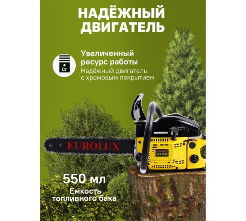 Бензопила Eurolux GS-6220 3100Вт 4.2л.с. дл.шины:20" (50cm) (70/6/27) Бензопила Eurolux GS-6220 3100Вт 4.2л.с. дл.шины:20" (50cm) (70/6/27)