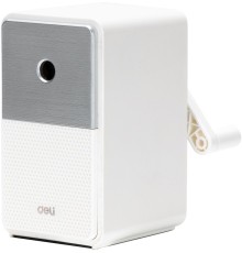 Точилка для карандашей механическая Deli 71160White 1 отверстие пластик белый